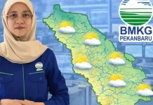 BMKG Imbau Waspada Hujan Lebat di Sejumlah Wilayah Riau Malam Ini