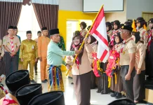 Bupati Asmar Lepas 77 Kontingen Pramuka menuju Jambore Nasional XII 2026