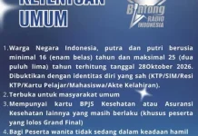 Syarat Lengkap dan Cara Daftar Audisi Bintang Radio 2026