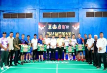 Bupati Kampar Tutup Turnamen Badminton KORPRI