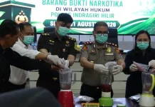 Polres Inhil Musnahkan Barang Bukti Narkotika