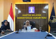 Kemenkum Riau Ikuti Evaluasi Dampak Kebijakan Permenkumham Nomor 15 Tahun 2020