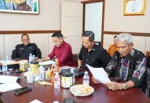 KPU Provinsi Riau Koordinasi PDPB Semester II Tahun 2026 dengan Bawaslu Riau