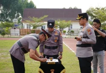 Kapolres Meranti AKBP Gede Adi Pimpin Sertijab Lima Perwira