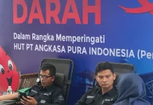 Libatkan Pegawai dan Mitra Kerja, Bandara SSK Pekanbaru Gelar Donor Darah