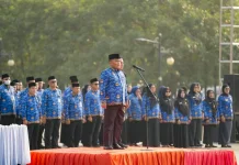 Wawako Sugiyarto Pimpin Upacara di Taman Bukit Gelanggang