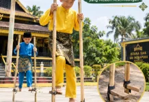 "Kaki Anggau" Permainan Tradisional Siak yang Melatih Keseimbangan