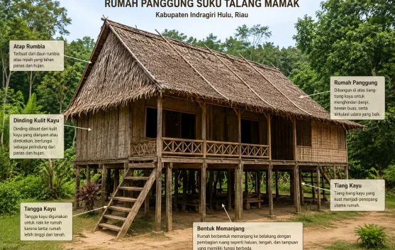 Rumah Panggung Suku Talang Mamak Warisan Leluhur Bertahan di tengah Modernisasi
