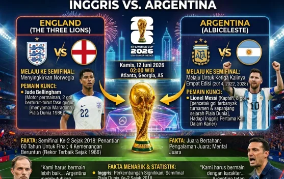 Inggris Tantang Argentina, Rivalitas Bersejarah Dipertaruhkan di Semifinal