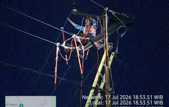 Listrik di Selatpanjang Blackout akibat Tiang Listrik Tumbang.