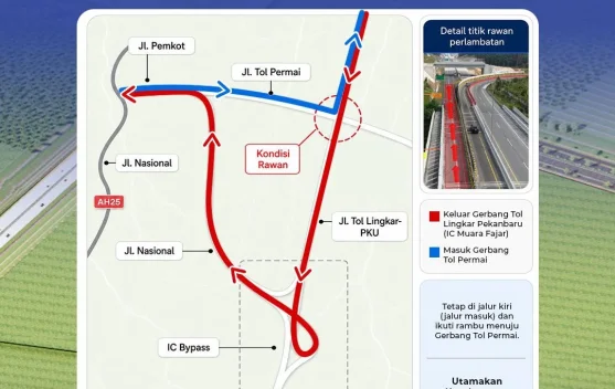 Pemindahan Akses Keluar Tol Pekanbaru Dimulai 30 Juli 2026