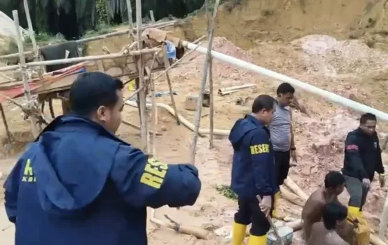 Polisi Bekuk Enam Pelaku PETI di Hulu Kuantan, Peralatan Disita