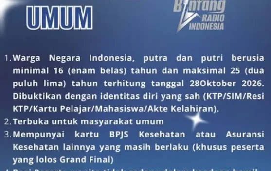Syarat Lengkap dan Cara Daftar Audisi Bintang Radio 2026