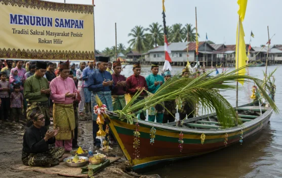 Menurun Sampan Tradisi Masyarakat Pesisir Rokan Hilir Sarat Kearifan Lokal