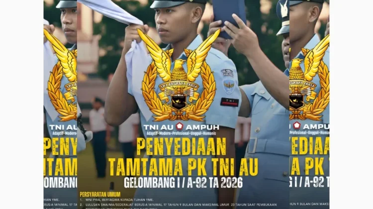 Pendaftaran Rekrutmen Tamtama PK TNI AU 2026 Diperpanjang