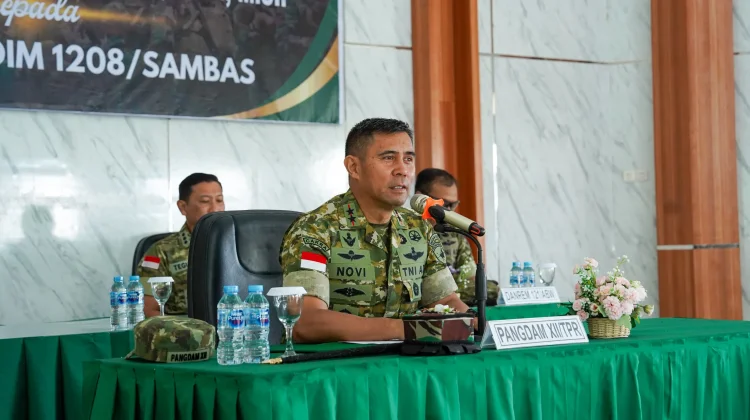 Pangdam XII/Tpr Tekankan Disiplin Prajurit saat Kunker Kodim 1208