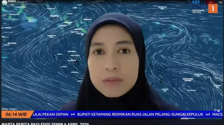 Prakiraan Cuaca, Senin, 6 April 2026: Kalbar Berpotensi Hujan