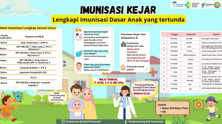 Imunisasi Kejar Siap Digelar Sasar Bayi Balita Tertinggal