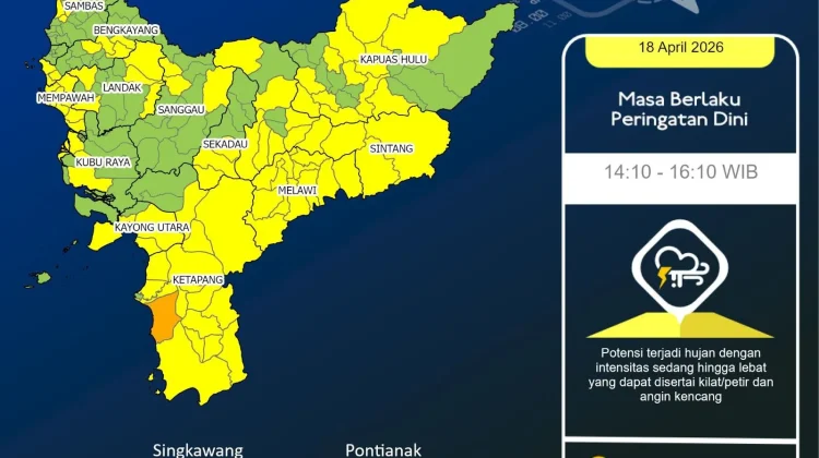 BMKG Keluarkan Peringatan Dini Cuaca Kalbar