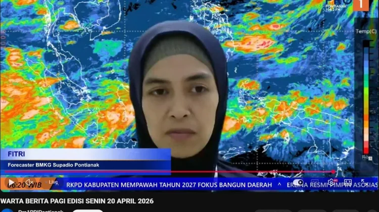 BMKG Supadio: Hujan Ringan hingga Sedang Dominasi Kalbar Hari Ini