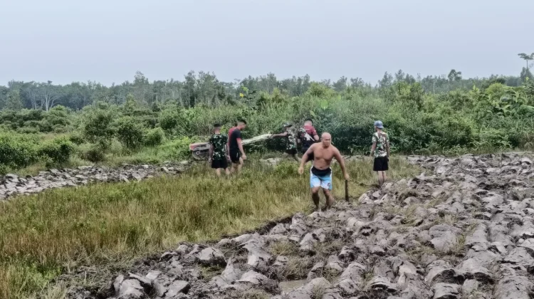 Satgas TMMD Buka Lahan Sawah Dukung Ketahanan Pangan