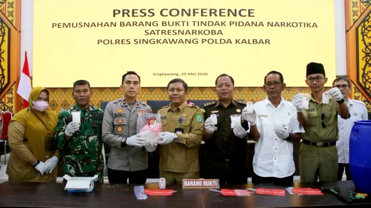 Satresnarkoba Polres Singkawang Musnahkan 1,4 kilogram Sabu
