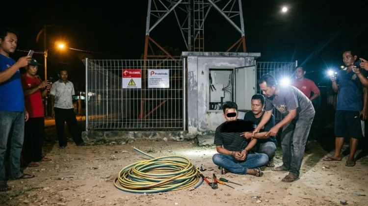 Curi Kabel Tower Senilai Rp15 Juta, RM Dibekuk Warga