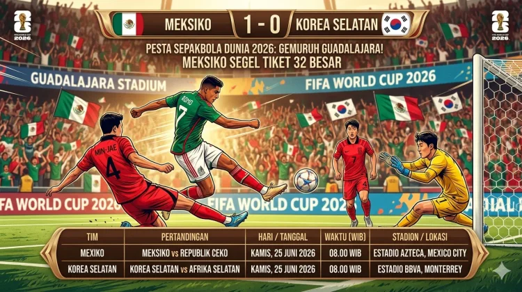 Meksiko Bungkam Korea Selatan 1-0 dan Segel Tiket 32 Besar Piala Dunia 2026