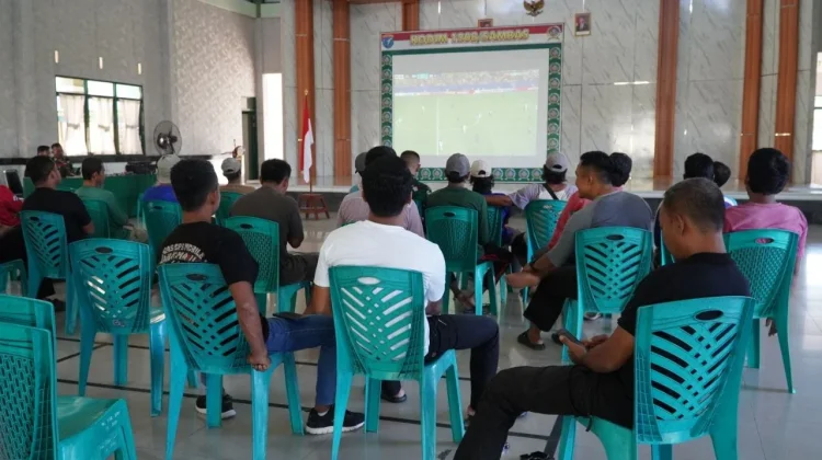 Nobar Piala Dunia, Kodim Sambas Pererat Kebersamaan