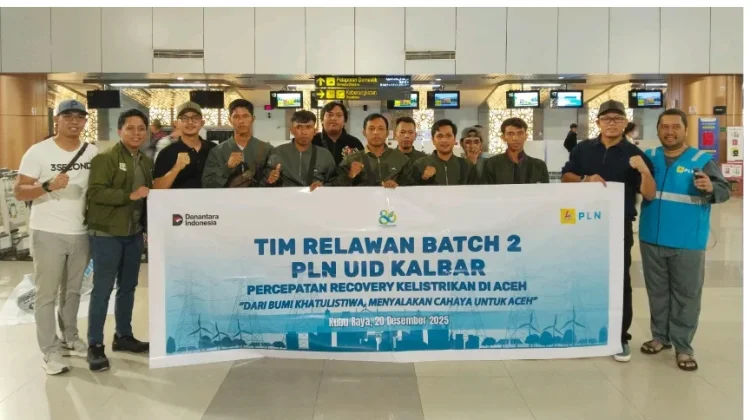 PLN Up Kalimantan 1 Ikut Berangkatkan Relawan Recovery Kelistrikan Aceh Batch 2