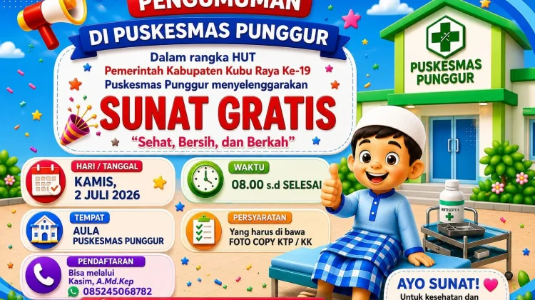 Ringankan Beban Masyarakat, Puskesmas Punggur akan Gelar Sunat Massal Gratis