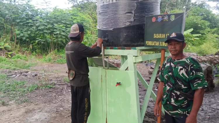 TMMD Hadirkan Sumur Bor, Warga Sambas Nikmati Air Bersih