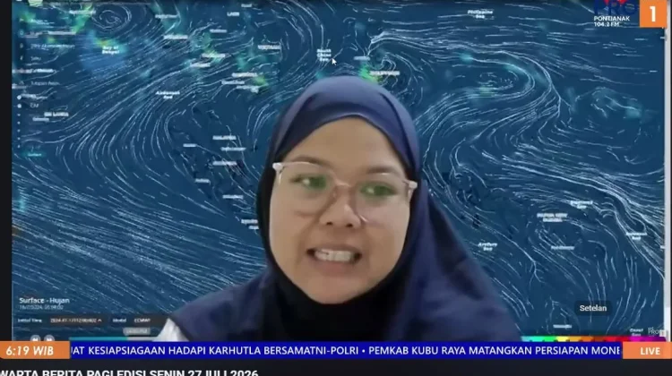 Cuaca 29 Juli 2026, BMKG: Kalbar Berpotensi Hujan, Waspadai 472 Titik Panas