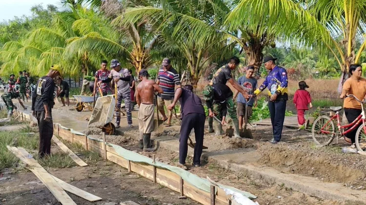 Satgas TMMD Percepat Pembangunan Rabat Beton di Tempapan Hulu