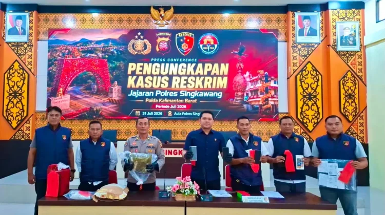 Satreskrim Polres Singkawang dan Jajaran Ungkap 10 Kasus Selama Juli 2026