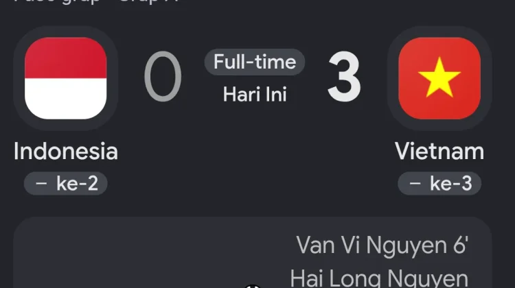 Piala AFF 2026: Indonesia Tumbang 0-3 dari Vietnam di Grup A