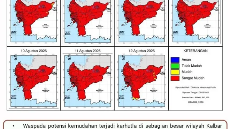 BMKG: Kalbar Berpotensi Alami Karhutla hingga 12 Agustus 2026