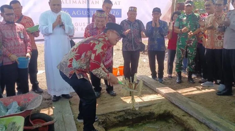 Peletakan Batu Pertama Gereja di Desa Kapur, Wujud Komitmen Jaga Kerukunan Umat