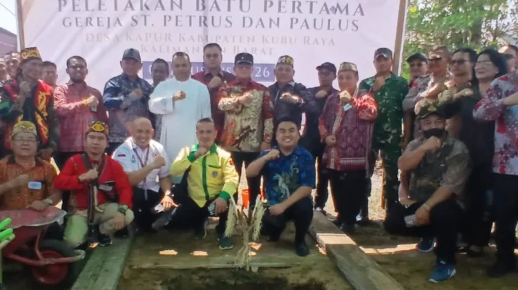 Peletakan Batu Pertama Gereja di Desa Kapur, Wujud Komitmen Jaga Kerukunan Umat