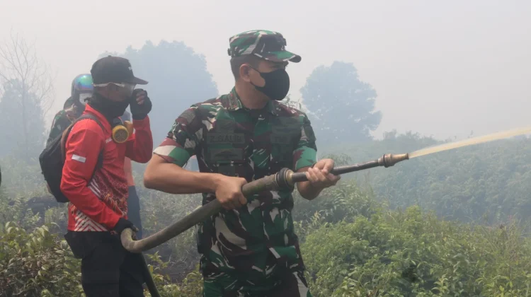 Dandim Ketapang Pimpin Pemadaman Karhutla di Sungai Pelang
