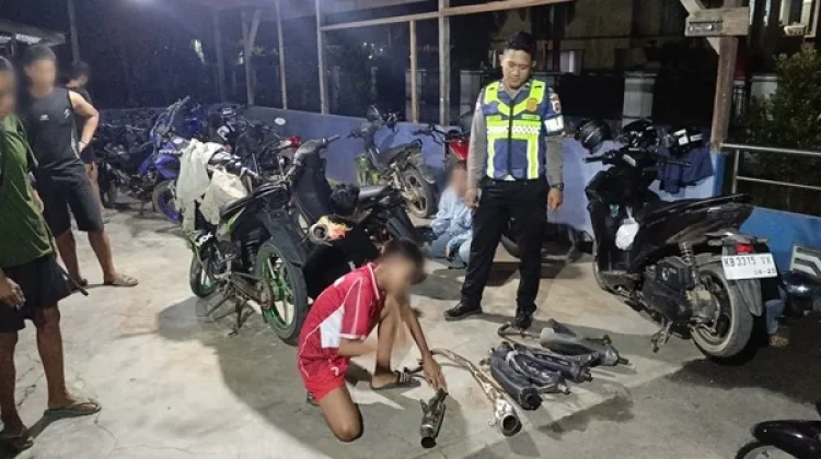 Satlantas Polres Sekadau Jaring Belasan Motor Berknalpot Brong