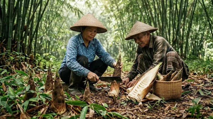 Berburu Rebung saat Musim Penghujan: Pangan Alami dari Rimbun Bambu