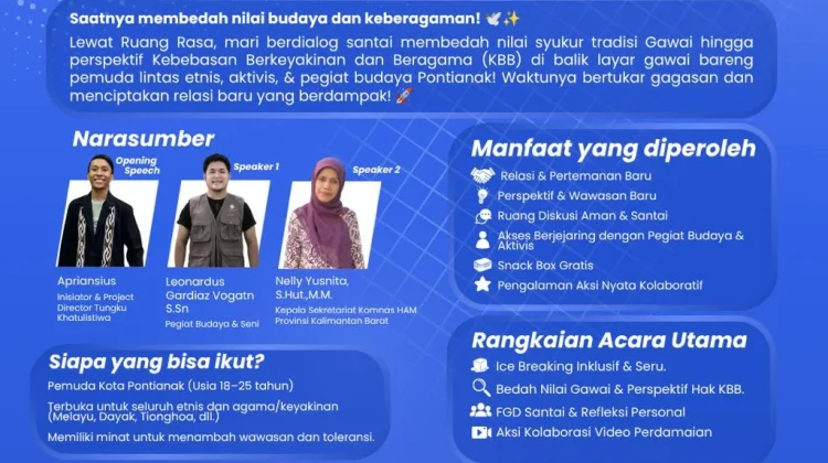 Tungku Khatulistiwa Ajak Pemuda Pontianak Kenal Toleransi Inklusif di Ruang Rasa