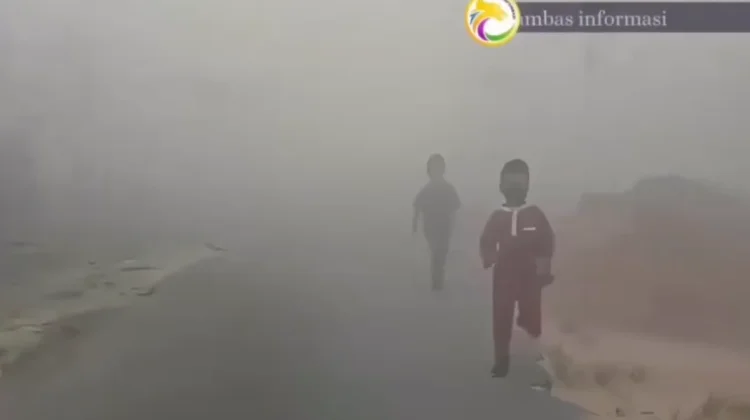 Kabut Asap Pekat Selimuti Tangaran Sambas, Aktivitas Warga Terganggu