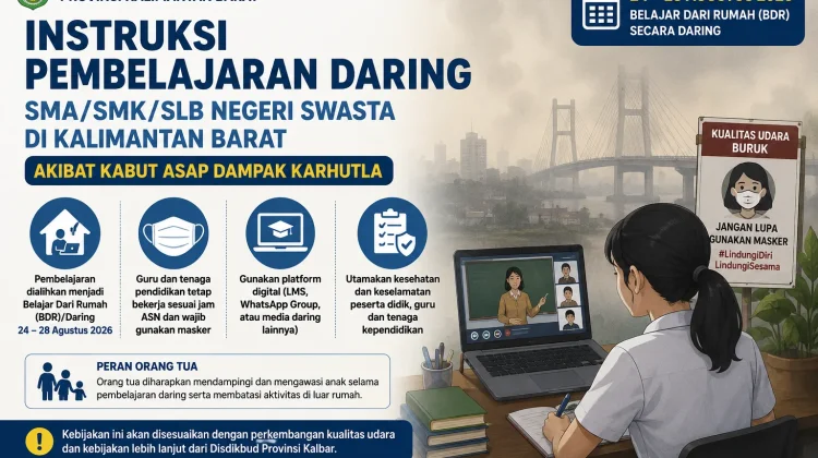 SMA/SMK/SLB Kalbar Daring 24-28 Agustus Antisipasi Kabut Asap Karhutla