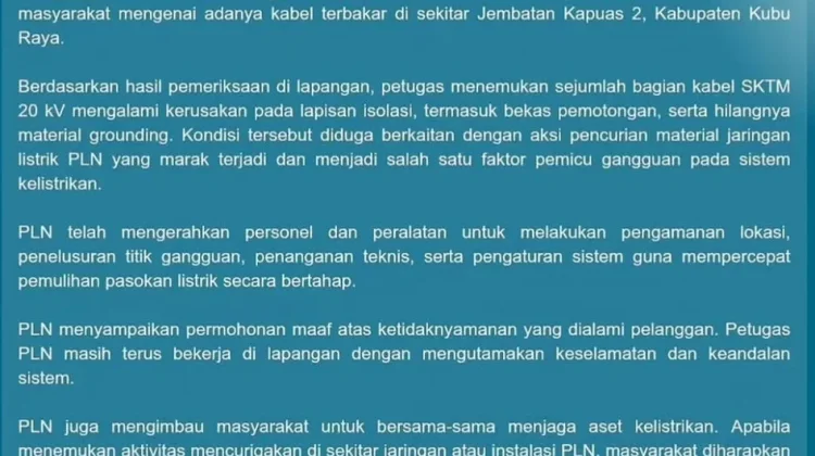 Listrik Padam 20 Jam Lebih, Ini Penjelasan dari PT PLN?
