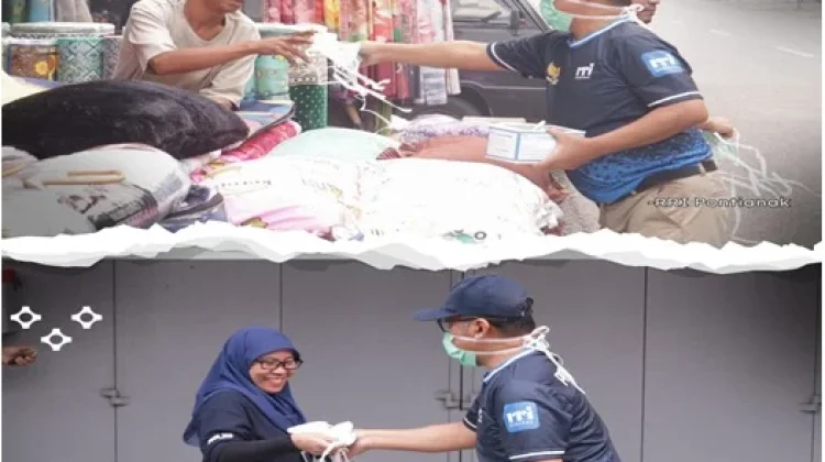 Warga Apresiasi RRI Pontianak Bagikan Masker Gratis