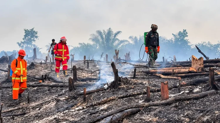 Koramil Sekadau Hilir Padamkan Karhutla di Engkersik