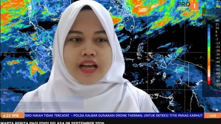 BMKG Prediksi Hujan di Sejumlah Wilayah Kalbar Hari Ini