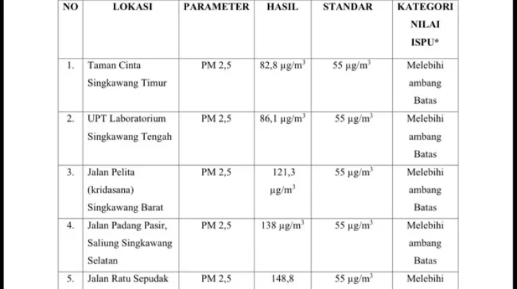 Kualitas Udara Singkawang Tak Sehat, Warga Diminta Kurangi Aktivitas di Luar